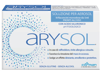 ARYSOL SOLUZIONE ADULTI PER AEROSOL CON ACIDO IALURONICO PH FISIOLOGICO 10 FLACONCINI MONODOSE DA 5 ML - Fontenova srl