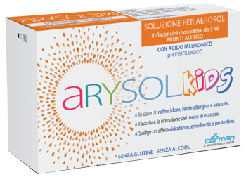 ARYSOL KIDS SOLUZIONE BAMBINI PER AEROSOL CON ACIDO IALURONICO PH FISIOLOGICO 10 FLACONCINI MONODOSE DA 5 ML - Fontenova srl