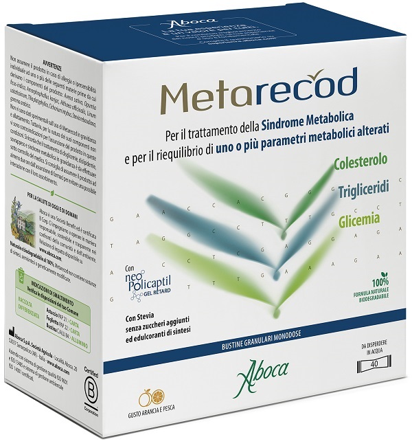 METARECOD 40 BUSTINE GRANULARI X 2,5G GUSTO ARANCIA E PESCA - Fontenova srl