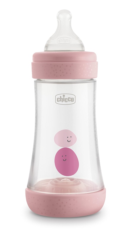 CHICCO BIBERON PERFECT 5 GIRL 240 ML IN SILICONE 2 FORI - Fontenova srl