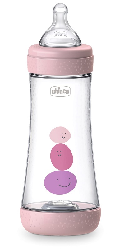 CHICCO BIBERON PERFECT 5 GIRL 300 ML IN SILICONE 3 FORI - Fontenova srl