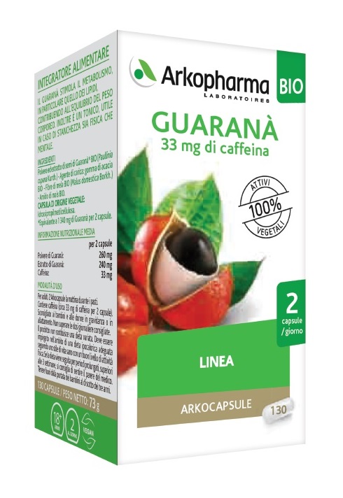 ARKO CAPSULE GUARANA' BIO 130 CAPSULE - Fontenova srl