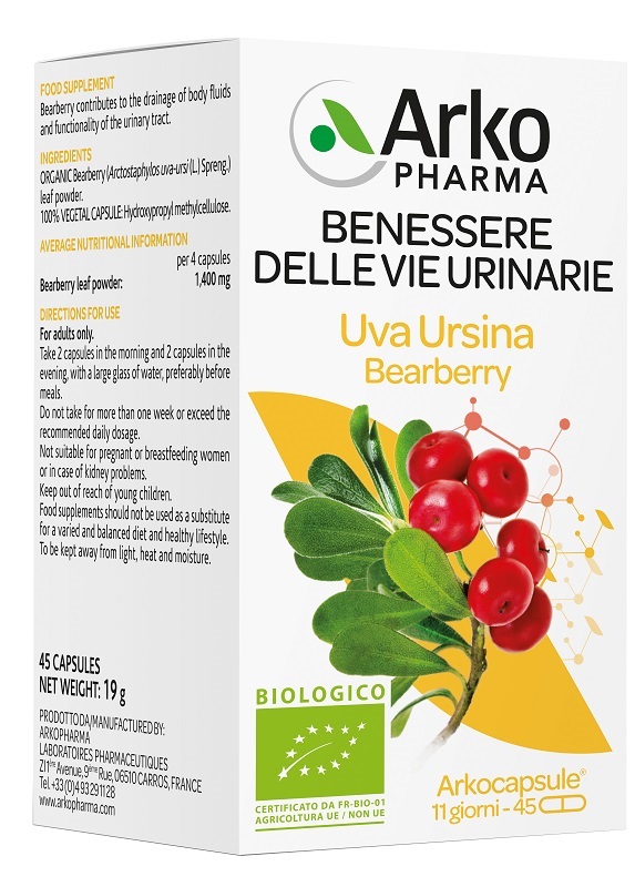 ARKO CAPSULE UVA URSINA BIO 45 CAPSULE 1400 MG - Fontenova srl