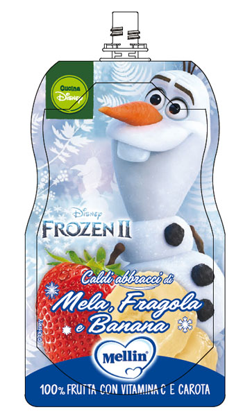 POUCH DISNEY FROZEN MELA FRAGOLA BANANA 110 G - Fontenova srl