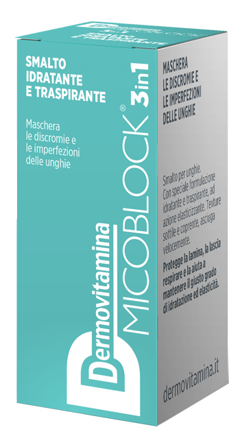 DERMOVITAMINA MICOBLOCK 3 IN 1 SMALTO IDRATANTE E TRASPIRANTE TURCHESE 5 ML - Fontenova srl