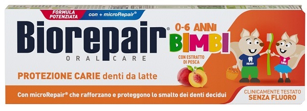 BIOREPAIR ORAL CARE KIDS 0-6 ANNI DENTI DA LATTE DENTIFRICIO CON ESTRATTO DI PESCA 50 ML - Fontenova srl