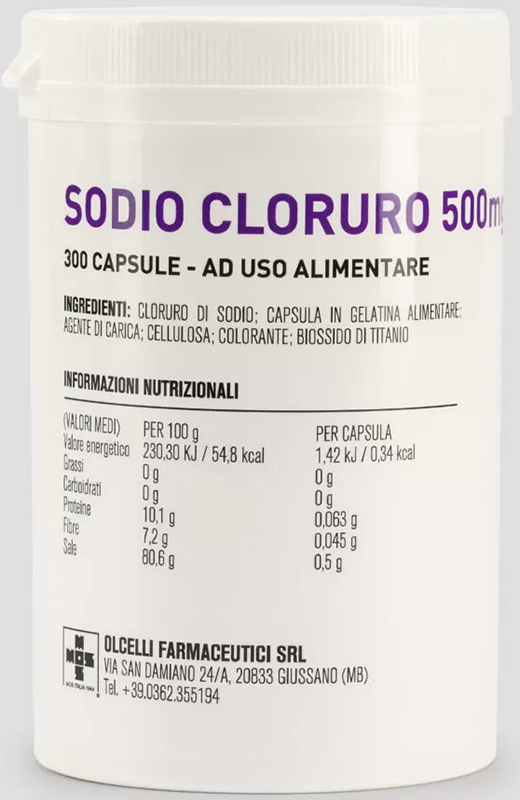 SODIO CLORURO 300 CAPSULE 500MG - Fontenova srl