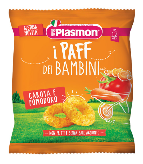PLASMON DRY SNACK PAFF CAROTA POMODORO 15 G - Fontenova srl