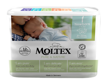 PANNOLINI MOLTEX PURE & NATURE NEW BORN 2-5 KG TAGLIA 1 22 PEZZI - Fontenova srl