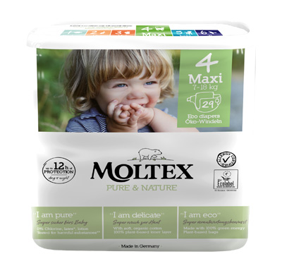 PANNOLINI MOLTEX PURE & NATURE MAXI 7-14 KG TAGLIA 4 29 PEZZI - Fontenova srl