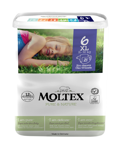 PANNOLINI MOLTEX PURE & NATURE EXTRA LARGE TG 13/18 KG 6 PEZZI - Fontenova srl