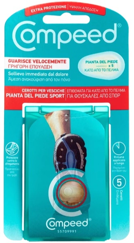 COMPEED CEROTTI PER VESCICHE PIANTA PIEDE SPORT 5 PEZZI - Fontenova srl