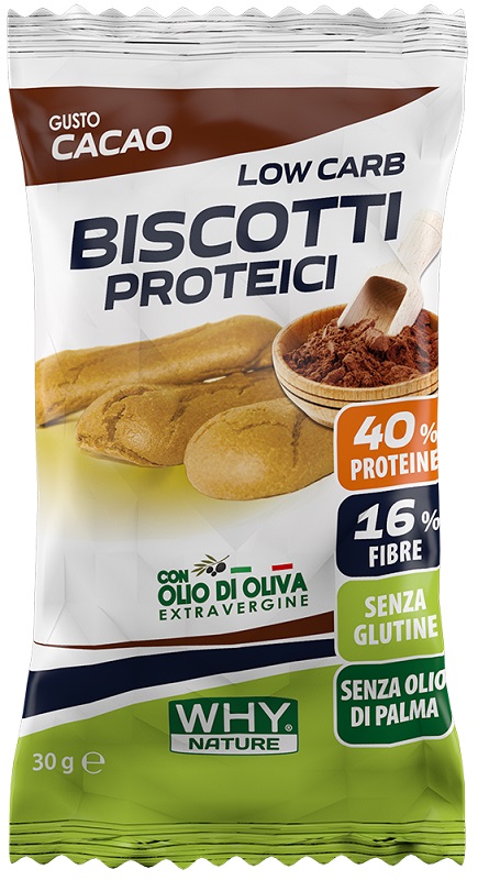 WHYNATURE BISCOTTI PROTEICI CACAO 30 G - Fontenova srl