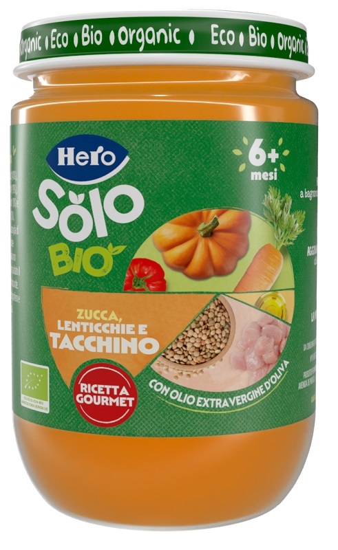 HERO SOLO OMOGENEIZZATO ZUCCHINE LENTICCHIE TACCHINO 100% BIO 190G - Fontenova srl