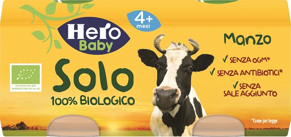 HERO SOLO OMOGENEIZZATO MANZO 100% BIO 2X80G - Fontenova srl