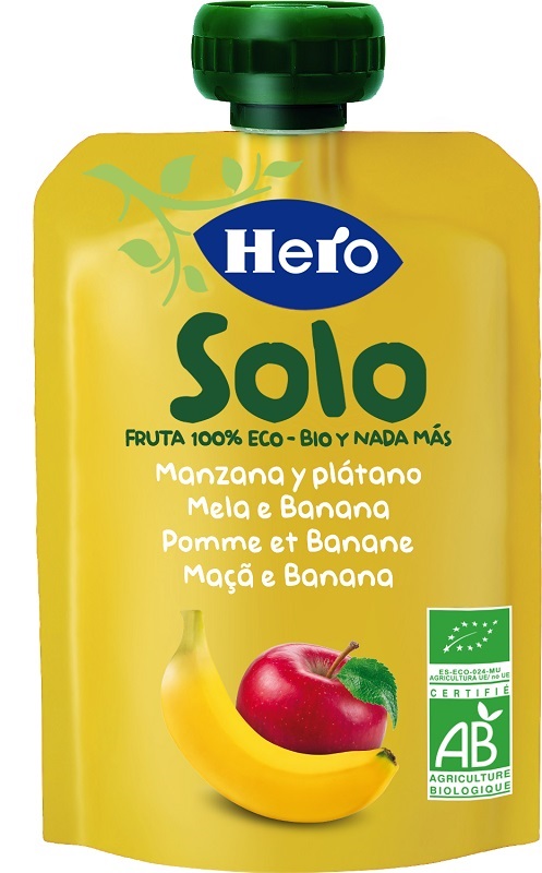 HERO SOLO FRUTTA FRULLATA 100% BIO MELA/BANANA 100 G - Fontenova srl