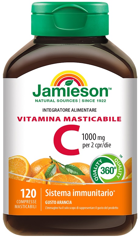 JAMIESON VITAMINA C 1000 MASTICABILE ARANCIA 120 COMPRESSE - Fontenova srl