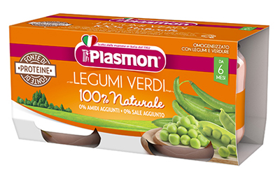 PLASMON OMOGENEIZZATO LEGUMI VERDI 2X80 G - Fontenova srl