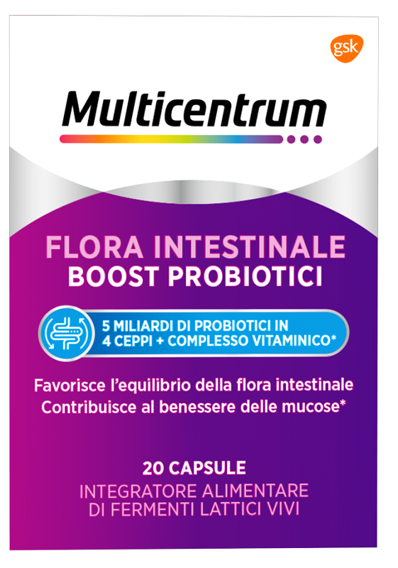 MULTICENTRUM FLORA INTESTINALE BOOST PROBIOTICI 20 CAPSULE - Fontenova srl