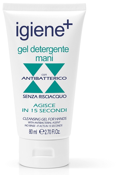 IGIENE+ GEL DETERGENTE MANI ANTIBATTERICO SENZA RISCIACQUO 80 ML - Fontenova srl