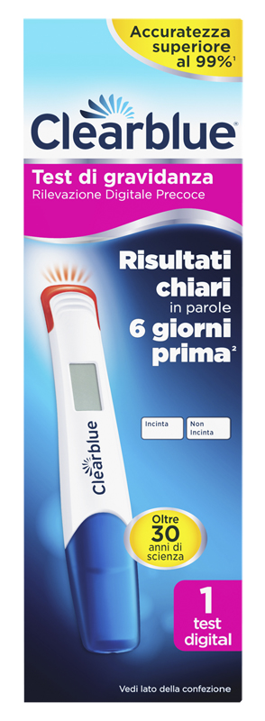 CLEARBLUE TEST GRAVIDANZA RILEVAZIONE PRECOCE DIGITALE 1 PEZZO - Fontenova srl