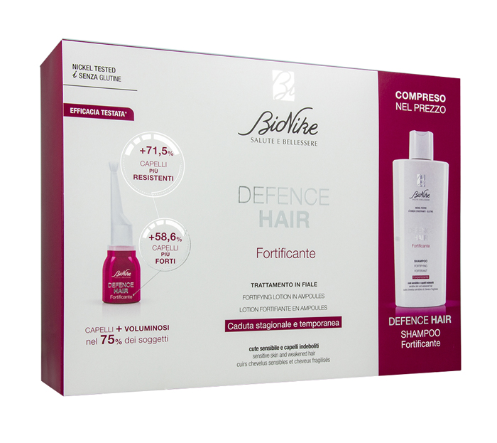 DEFENCE HAIR BIPACK RIDENSIFICANTE 21 FIALE 6 ML + SHAMPOO 200 ML - Fontenova srl