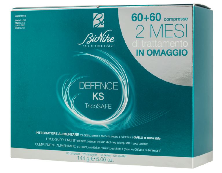 DEFENCE KS TRICOSAFE BIPACK 60 COMPRESSE + 60 COMPRESSE - Fontenova srl