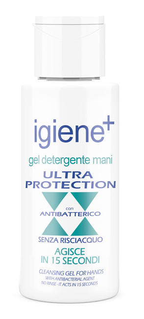 IGIENE+ GEL DETERGENTE MANI ULTRA PROTECTION CON ANTIBATTERICO 50 ML - Fontenova srl