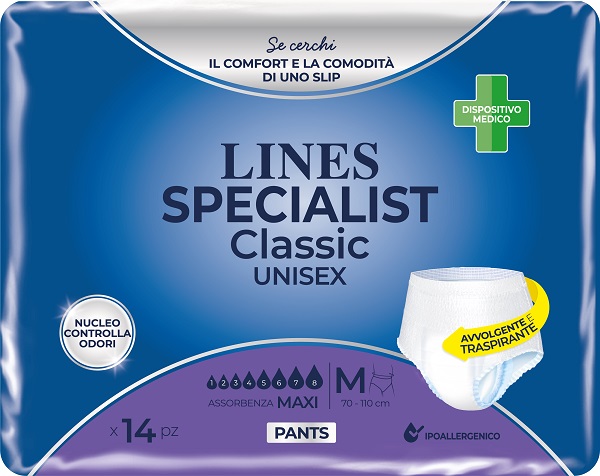 PANNOLONE A MUTANDA LINES SPECIALIST CLASSIC PANTS MAXI M 14 PEZZI - Fontenova srl