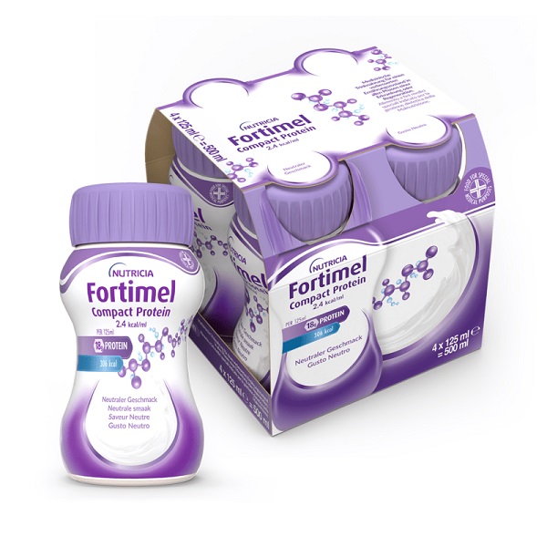 NUTRICIA FORTIMEL COMPACT PROTEIN GUSTO NEUTRO 4 BOTTIGLIE DA 125 ML - Fontenova srl