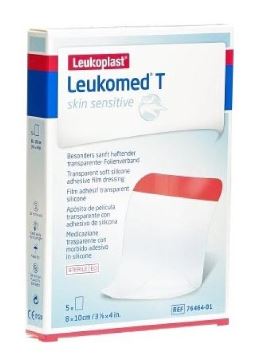 LEUKOMED T SKIN SENSITIVE MEDICAZIONE POST-OPERATORIA TRASPARENTE CON MASSA ADESIVA IN SILICONE 8X10 CM 5 PEZZI - Fontenova srl