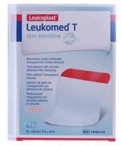 LEUKOMED T PLUS SKIN SENSITIVE MEDICAZIONE POST-OPERATORIA TRASPARENTE MPERMEABILE CON MASSA ADESIVA AL SILICONE 8X10CM 5 PEZZI - Fontenova srl