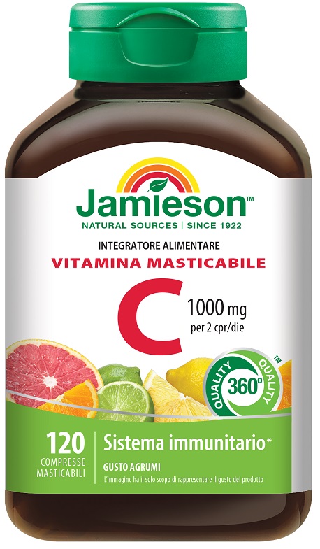 JAMIESON VITAMINA C 1000 MASTICABILE AGRUMI 120 COMPRESSE - Fontenova srl