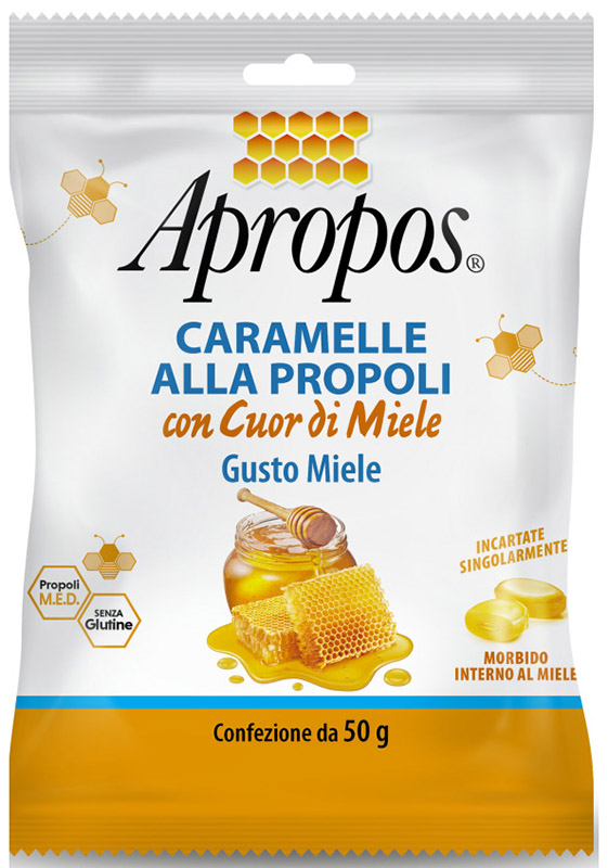 APROPOS CARAMELLE DURE MIELE CUOR DI MIELE 50 G - Fontenova srl
