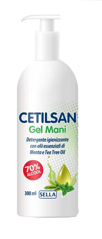 CETILSAN GEL MANI DETERGENTE IGIENIZZANTE OLII ESSENZIALI MENTA E TEA TREE OIL 300 ML - Fontenova srl