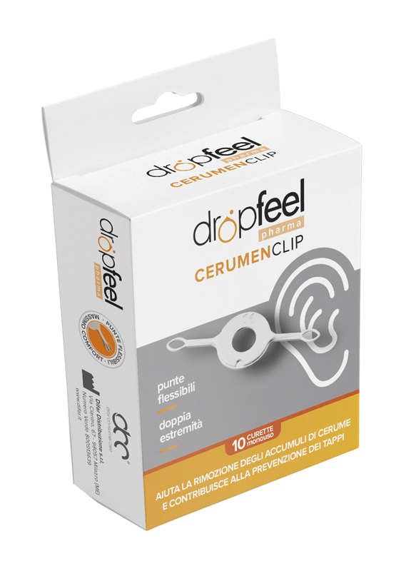 DROPFEEL CERUMEN CLIP CURETTA AURICOLARE PER RIMOZIONE CERUME 10 PEZZI - Fontenova srl