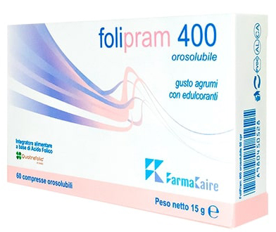 FOLIPRAM 400 60 COMPRESSE OROSOLUBILI GUSTO AGRUMI - Fontenova srl