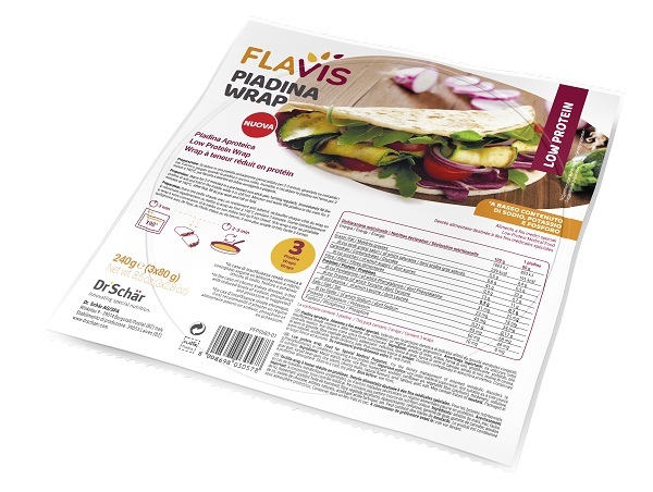 FLAVIS PIADINA WRAP APROTEICA 3 PEZZI DA 80 G - Fontenova srl