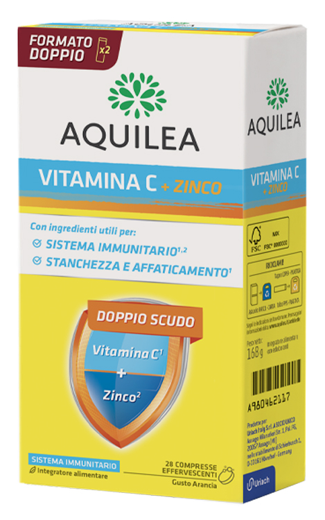 AQUILEA VITAMINA C 14 COMPRESSE EFFERVESCENTI BIPACK - Fontenova srl