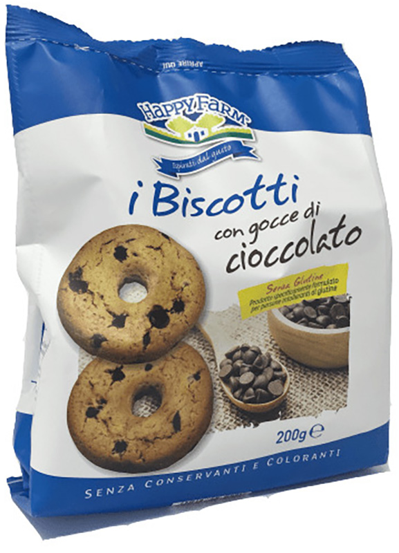 HAPPY FARM BISCOTTI GOCCE CIOCCOLATO 200 G - Fontenova srl