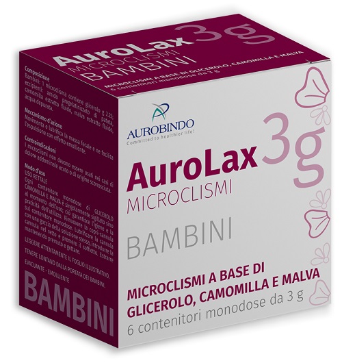 MICROCLISMI PER BAMBINI AUROLAX 6 CONTENITORI 3 G - Fontenova srl