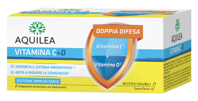 AQUILEA VITAMINA C+D 28 BUSTINE STICK - Fontenova srl