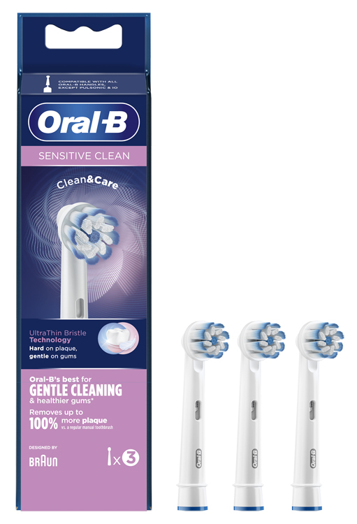 ORALB SENSITIVE CLEAN EB60 TESTINE PER SPAZZOLINO ELETTRICO 3 PEZZI - Fontenova srl