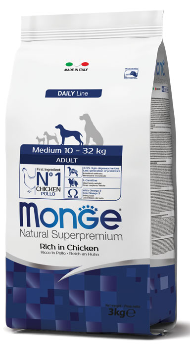 MONGE DOG MEDIUM ADULT 3 KG - Fontenova srl
