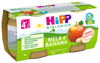 HIPP BIO OMOGENEIZZATO MELA/BANANA 2X80 G - Fontenova srl