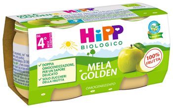 HIPP BIO OMOGENEIZZATO MELA GOLDEN 2 X 80 G - Fontenova srl