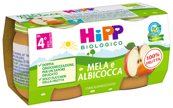 HIPP BIO OMOGENEIZZATO ALBICOCCA/MELA 2X80 G - Fontenova srl