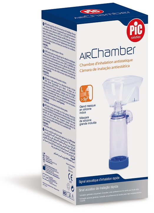 CAMERA DI INALAZIONE ANTISTATICA PIC SOLUTION AIRCHAMBER MASCHERINA FACCIALE IN SILICONE GRANDE L >5 ANNI - Fontenova srl