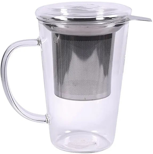 NEAVITA INFUSIERA IN VETRO CON FILTRO IN ACCIAIO DA 400 ML - Fontenova srl