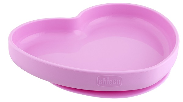 CHICCO PIATTO CUORE VENTOSA SILICONE ROSA - Fontenova srl